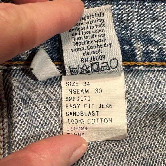 Vintage Calvin Klein Easy Fit Sandblast Jeans 34 x 30 Made in the USA - Picture 5 of 9